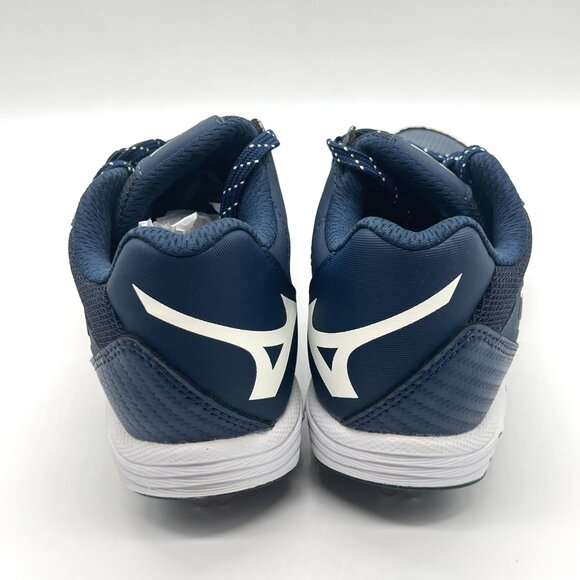 Mizuno Womens 9 Spike Swift 6‎ Navy Blue White Low Metal Softball Cleat Shoes - Picture 5 of 10